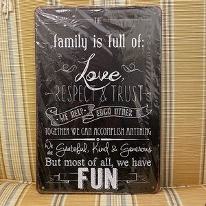Decorative metal sign. Brand new
